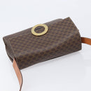 CELINE Macadam Canvas Circle Shoulder Bag PVC Leather Brown Gold Auth 214660A-6