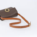 CELINE Macadam Canvas Circle Shoulder Bag PVC Leather Brown Gold Auth 214660A-7