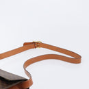 CELINE Macadam Canvas Circle Shoulder Bag PVC Leather Brown Gold Auth 214660A-8