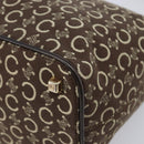 CELINE C Macadam Canvas Shoulder Bag Brown Gold Auth 214671A-10
