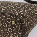 CELINE C Macadam Canvas Shoulder Bag Brown Gold Auth 214671A-12