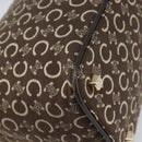 CELINE C Macadam Canvas Shoulder Bag Brown Gold Auth 214671A-13
