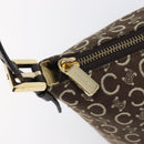 CELINE C Macadam Canvas Shoulder Bag Brown Gold Auth 214671A-15