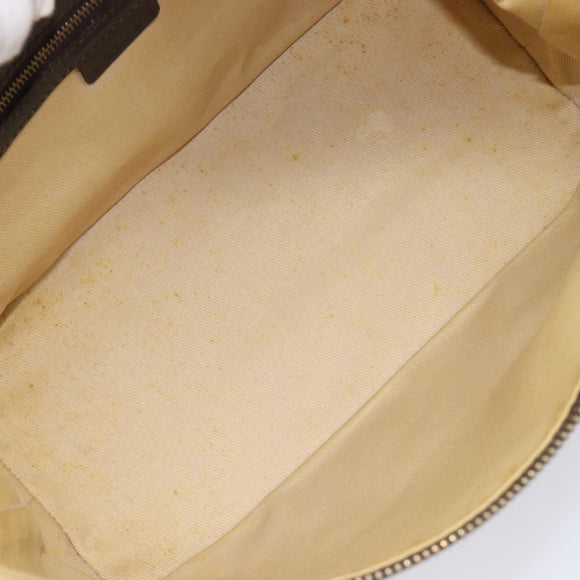 CELINE C Macadam Canvas Shoulder Bag Brown Gold Auth 214671A