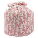 Christian Dior Trotter Pouch Pile Pink White Auth 214674A-2