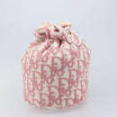 Christian Dior Trotter Pouch Pile Pink White Auth 214674A-7