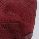 FENDI Zucchino Canvas Hand Bag Red Gold Auth 214677V-12