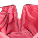 FENDI Zucchino Canvas Hand Bag Red Gold Auth 214677V-21