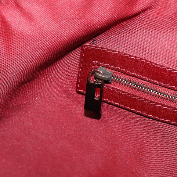 FENDI Zucchino Canvas Hand Bag Red Gold Auth 214677V