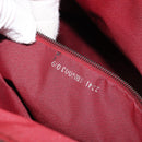 FENDI Zucchino Canvas Hand Bag Red Gold Auth 214677V-25