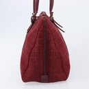 FENDI Zucchino Canvas Hand Bag Red Gold Auth 214677V-4