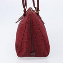 FENDI Zucchino Canvas Hand Bag Red Gold Auth 214677V-5