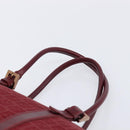 FENDI Zucchino Canvas Hand Bag Red Gold Auth 214677V-8