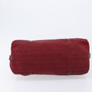 FENDI Zucchino Canvas Hand Bag Red Gold Auth 214677V-9