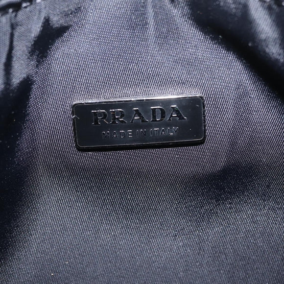 PRADA Accessory Pouch Nylon Black Silver Auth 214679V