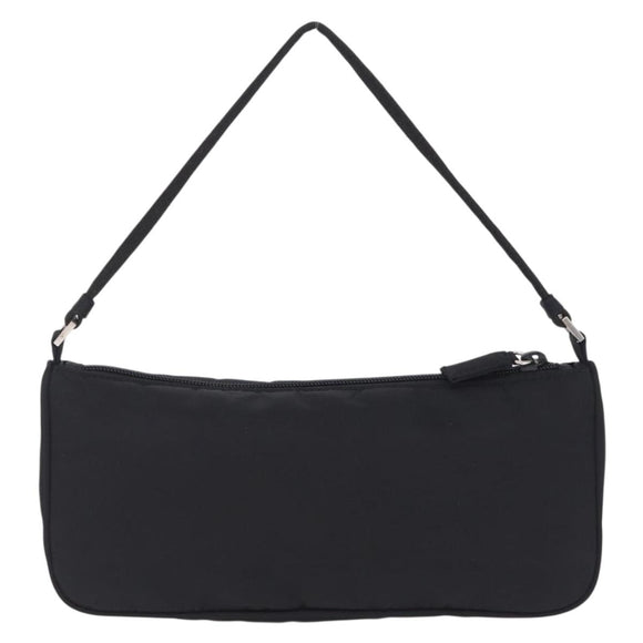 PRADA Accessory Pouch Nylon Black Silver Auth 214679V
