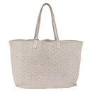 Goyard Herringbone Saint Louis PM Tote Bag PVC White Silver Auth 214681-2