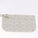 Goyard Herringbone Saint Louis PM Tote Bag PVC White Silver Auth 214681-23