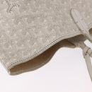 Goyard Herringbone Saint Louis PM Tote Bag PVC White Silver Auth 214681-8