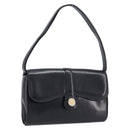 CELINE Shoulder Bag Leather Black Gold Auth 214682-1
