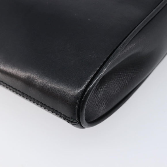 CELINE Shoulder Bag Leather Black Gold Auth 214682