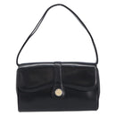 CELINE Shoulder Bag Leather Black Gold Auth 214682-2