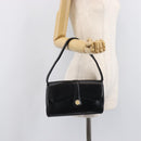 CELINE Shoulder Bag Leather Black Gold Auth 214682-24