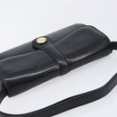 CELINE Shoulder Bag Leather Black Gold Auth 214682-6