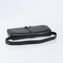 CELINE Shoulder Bag Leather Black Gold Auth 214682-7