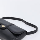 CELINE Shoulder Bag Leather Black Gold Auth 214682-8