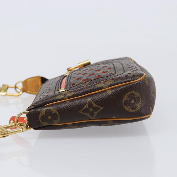 LOUIS VUITTON Monogram Perfo Pochette Accessoires Orange M95185 LV Auth 214683V