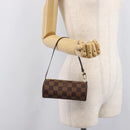 LOUIS VUITTON Damier Ebene Papillon Pouch LV Auth 214685V-20