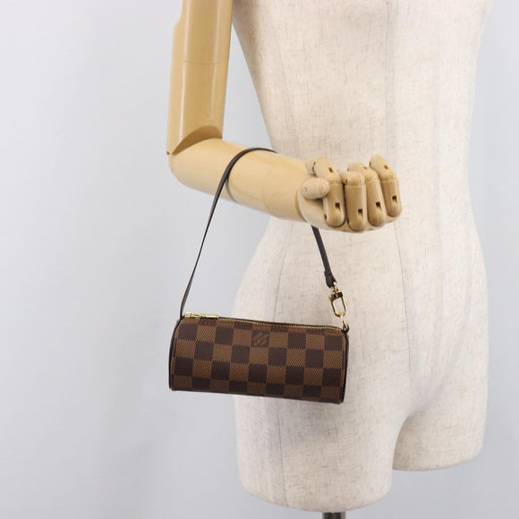 LOUIS VUITTON Damier Ebene Papillon Pouch LV Auth 214685V