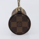 LOUIS VUITTON Damier Ebene Papillon Pouch LV Auth 214685V-4