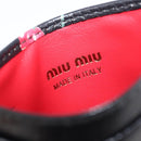 Miu Miu Madras Card Case Leather Black Gold Auth 214698V-13