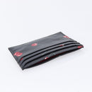 Miu Miu Madras Card Case Leather Black Gold Auth 214698V-21