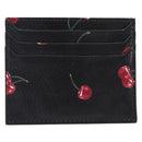 Miu Miu Madras Card Case Leather Black Gold Auth 214698V-3