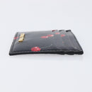 Miu Miu Madras Card Case Leather Black Gold Auth 214698V-4