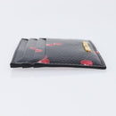 Miu Miu Madras Card Case Leather Black Gold Auth 214698V-5