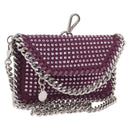 Stella McCartney Falabella Chain Shoulder Pouch Polyester Purple Auth 214701A-1
