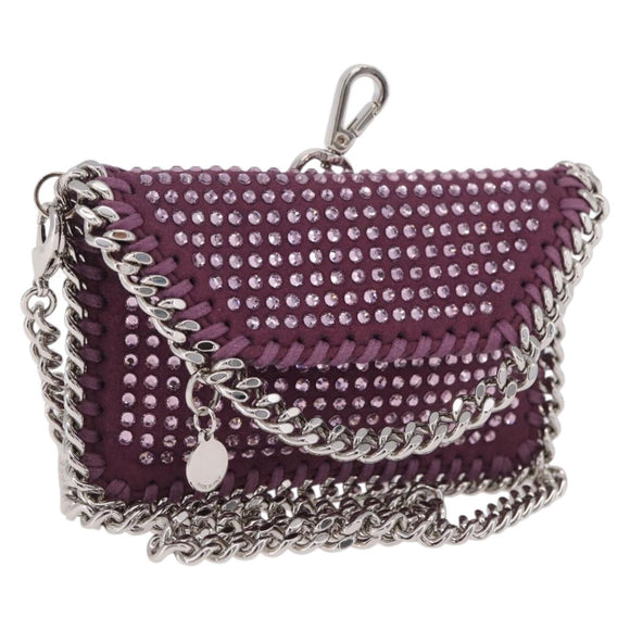 Stella McCartney Falabella Chain Shoulder Pouch Polyester Purple Auth 214701A
