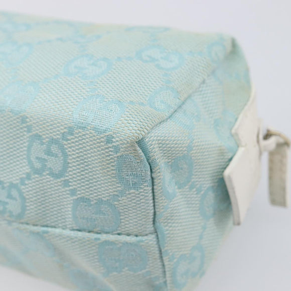 GUCCI GG Canvas Pouch Light Blue 039 1118 Auth 214703