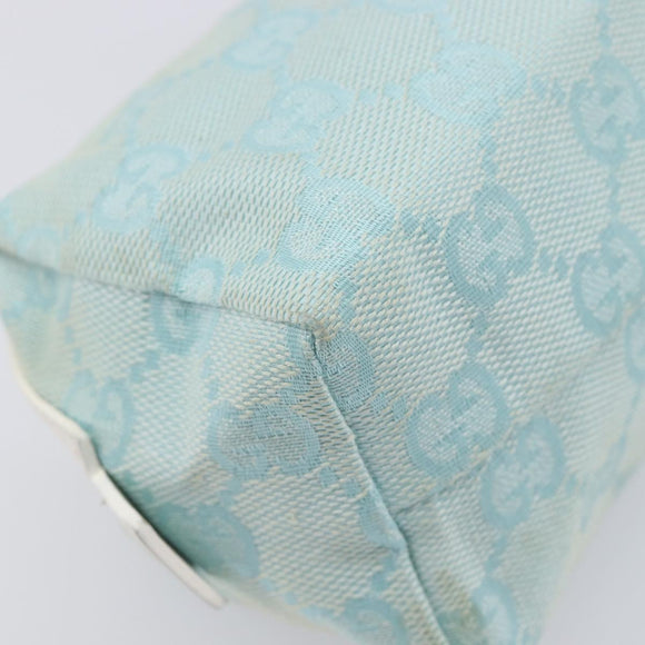 GUCCI GG Canvas Pouch Light Blue 039 1118 Auth 214703