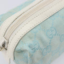 GUCCI GG Canvas Pouch Light Blue 039 1118 Auth 214703-12
