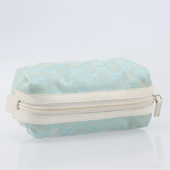 GUCCI GG Canvas Pouch Light Blue 039 1118 Auth 214703