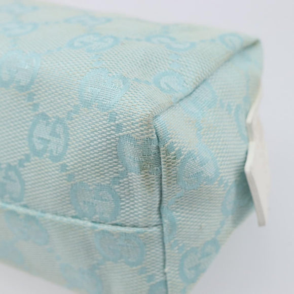 GUCCI GG Canvas Pouch Light Blue 039 1118 Auth 214703