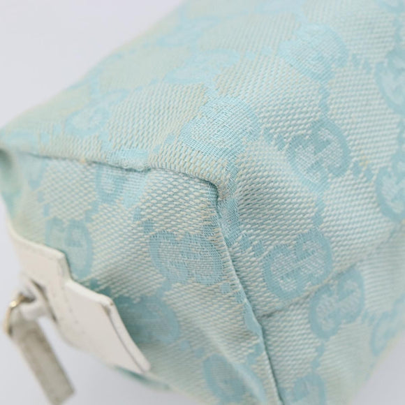 GUCCI GG Canvas Pouch Light Blue 039 1118 Auth 214703