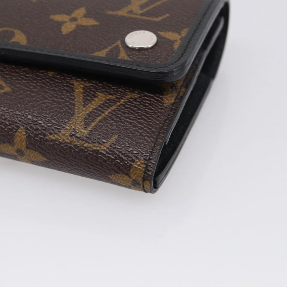 LOUIS VUITTON Monogram Macassar Porte Feuille Compact Wallet M60167 Auth 214724V
