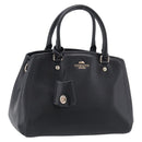 Coach Hand Bag Leather Black Gold Auth 214729A-1