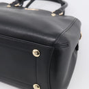 Coach Hand Bag Leather Black Gold Auth 214729A-10